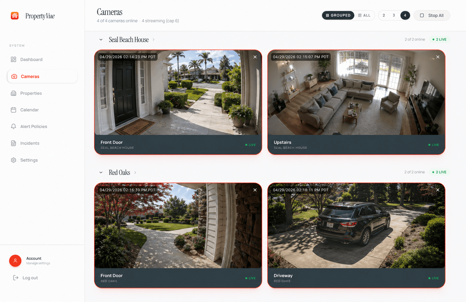 Multi-property dashboard